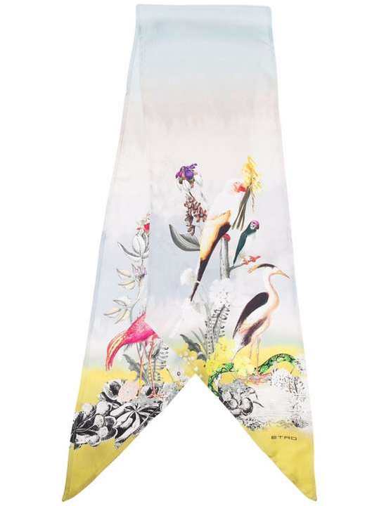 botanical-print silk scarf展示图