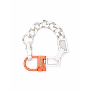 logo-engraved curb chain bracelet