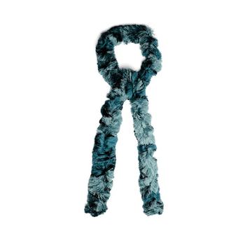 Skinny fine-knit bi-colour scarf