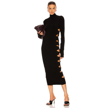 Long Sleeve Alligator Turtleneck Dress