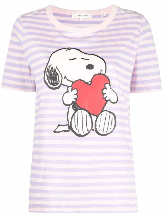 Snoopy Love 条纹T恤展示图