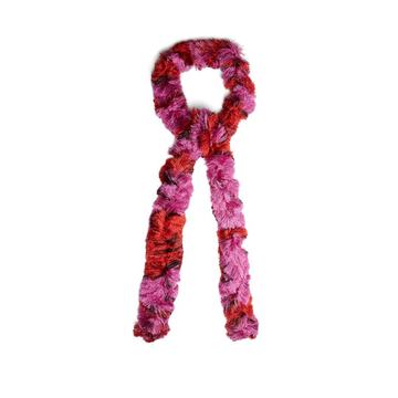 Skinny fine-knit bi-colour scarf