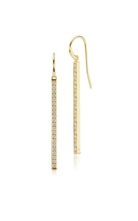 18K Gold Long Bar Drop Earrings展示图