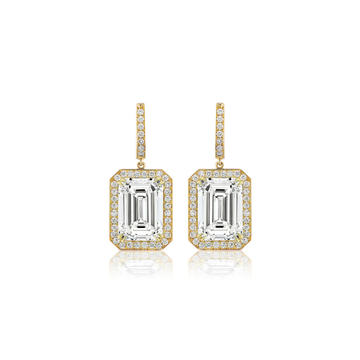 18K Gold Constellation White Topaz & Diamond Earrings