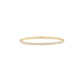 18K Gold Halo Diamond Bangle