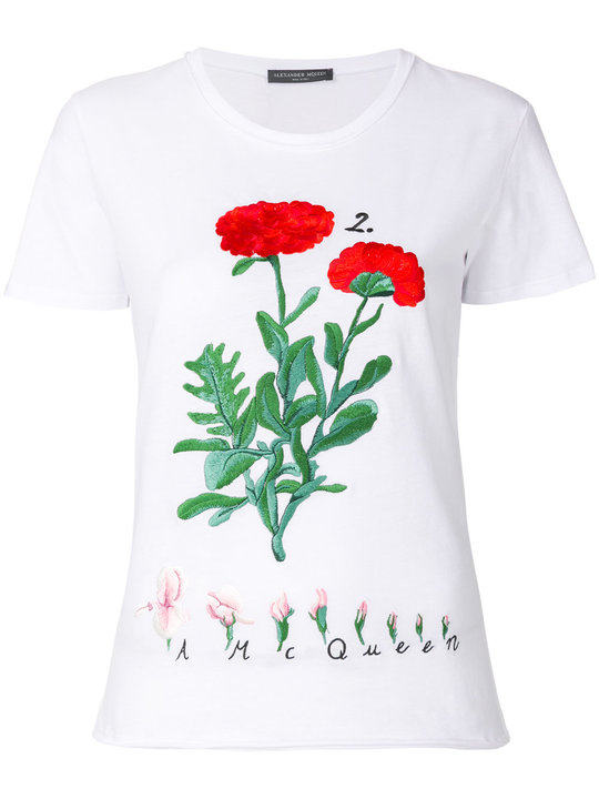 flower embroidered T-shirt展示图