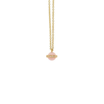 Mini Comet 18K Yellow Gold Opal, Diamond Necklace