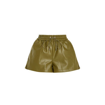 Agata Faux Leather Drawstring Shorts