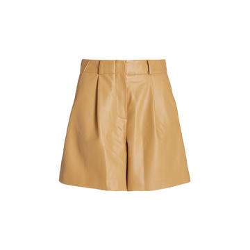 Manon Pleated Vegan Leather Shorts