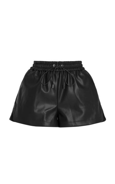 Agata Faux Leather Drawstring Shorts展示图