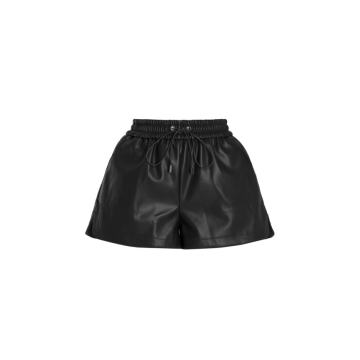 Agata Faux Leather Drawstring Shorts