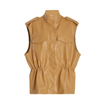 Ines Faux Leather Cargo Vest