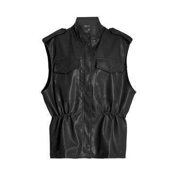 Ines Faux Leather Cargo Vest