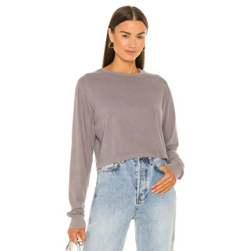 Jersey Long Sleeve Cropped Tee