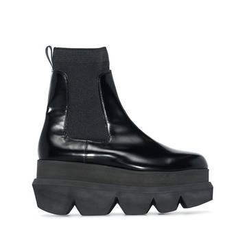 flatform-sole ankle boots