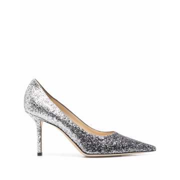 glitter-detail pointed-toe pumps