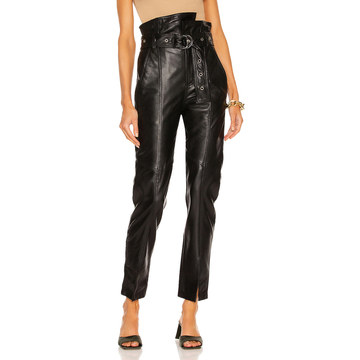 Anniston Split Hem Leather Pant