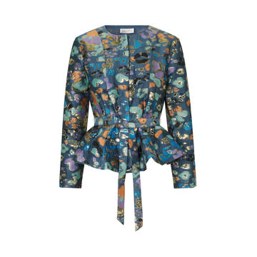 Farahi Jacquard Peplum Jacket