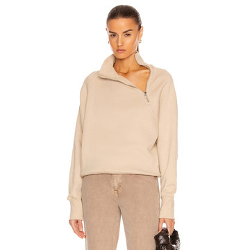 So Uptight French Terry Funnel Neck Zip Sweatshirt