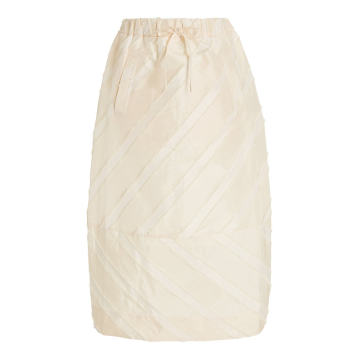 Striped Tafetta Midi Skirt