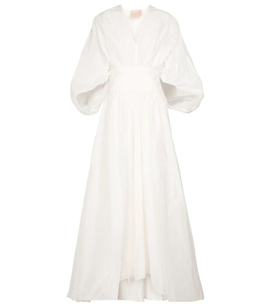 Bridal Tela棉质与真丝塔夫绸加长连衣裙展示图