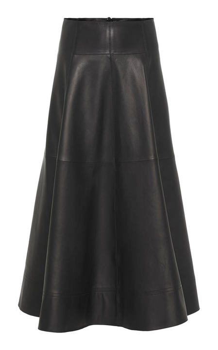 Sleek Statement Leather Midi Skirt展示图