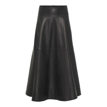 Sleek Statement Leather Midi Skirt