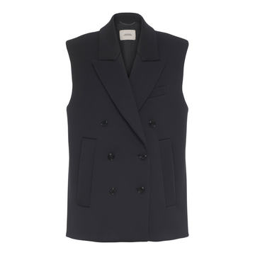 Soft Perfection Double-Breasted Crepe Vest