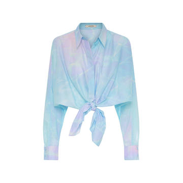 Into The Blue Tie-Dyed Cotton Cropped Shirt