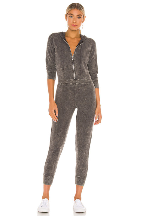 Bliss Knit Long Sleeve Hooded Zip Up Onesie Jumpsuit展示图