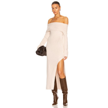 Jeani Knit Long Sleeve Off Shoulder Dress