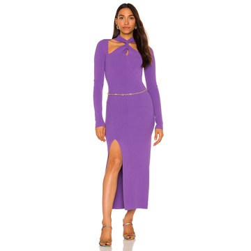 Acantha Knit Twist Front Long Sleeve Midi Dress