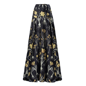 Mariana Floral-Print Silk Maxi Skirt