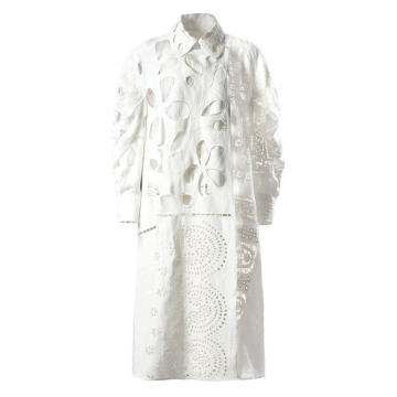 Rei Eyelet-Embroidered Cotton Coat