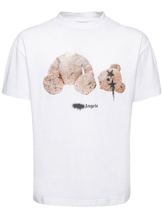 小熊印花棉质平纹针织T恤展示图