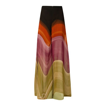 Benedetto Abstract-Print Chiffon Wide-Leg Pants