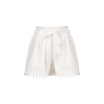 Giorgio Eyelet-Embroidered Wide-Leg Shorts