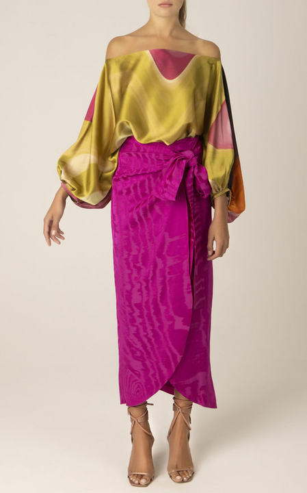 Bellagio Off-The-Shoulder Silk Blouse展示图