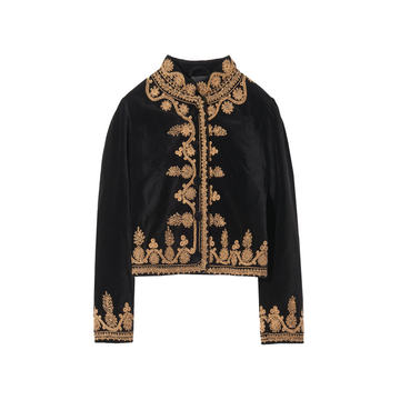 Lea Embroidered Cotton Cropped Jacket