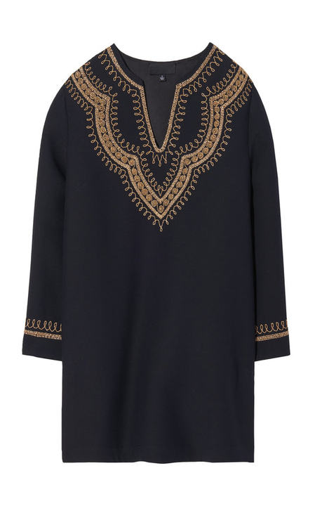 Karine Embroidered Wool-Silk Tunic Dress展示图