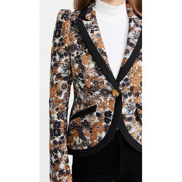 Taped Pouf Sleeve One Button Blazer