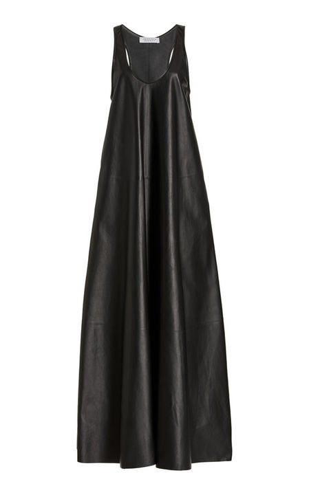 Niki Lamb Leather Maxi Dress展示图