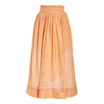 Cadena Silk-Cotton Midi Skirt