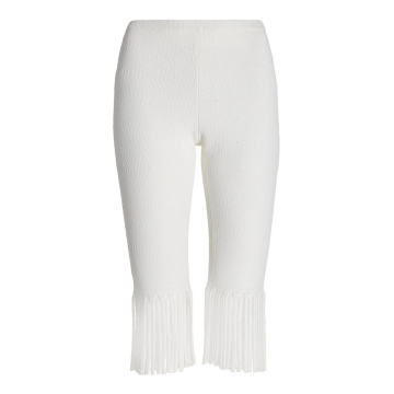 Fringed Textured-Knit Shorts