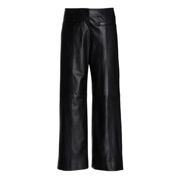 Leather Straight-Leg Pants