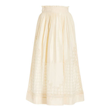 Cadena Silk-Cotton Midi Skirt