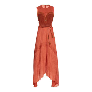 Apollonia Linen-Blend Midi Dress