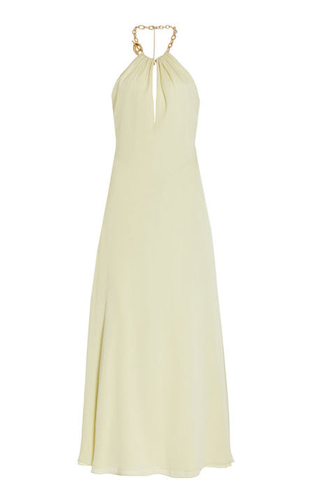 Leoni Draped Textured Crepe Maxi Dress展示图