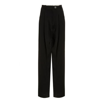 Contrast Woven Wide-Leg Pants