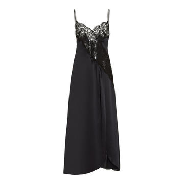 Lace-Trimmed Silk Satin Midi Slip Dress